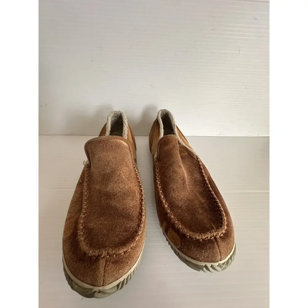 Sorel Mens Brown Suede Leather Loafer Slippers Moc Cozy Comfort Size 8